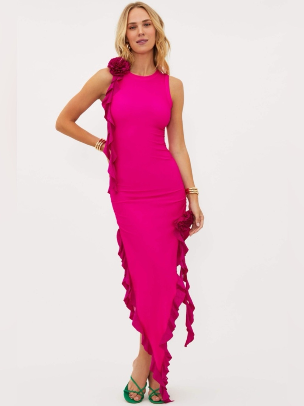 Beach Riot Sabine Dress Fuchsia Peony Size Small